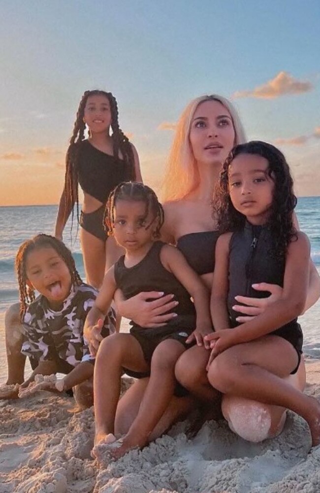 Kim Kardashian shares four children with Kanye West. Picture: Hulu