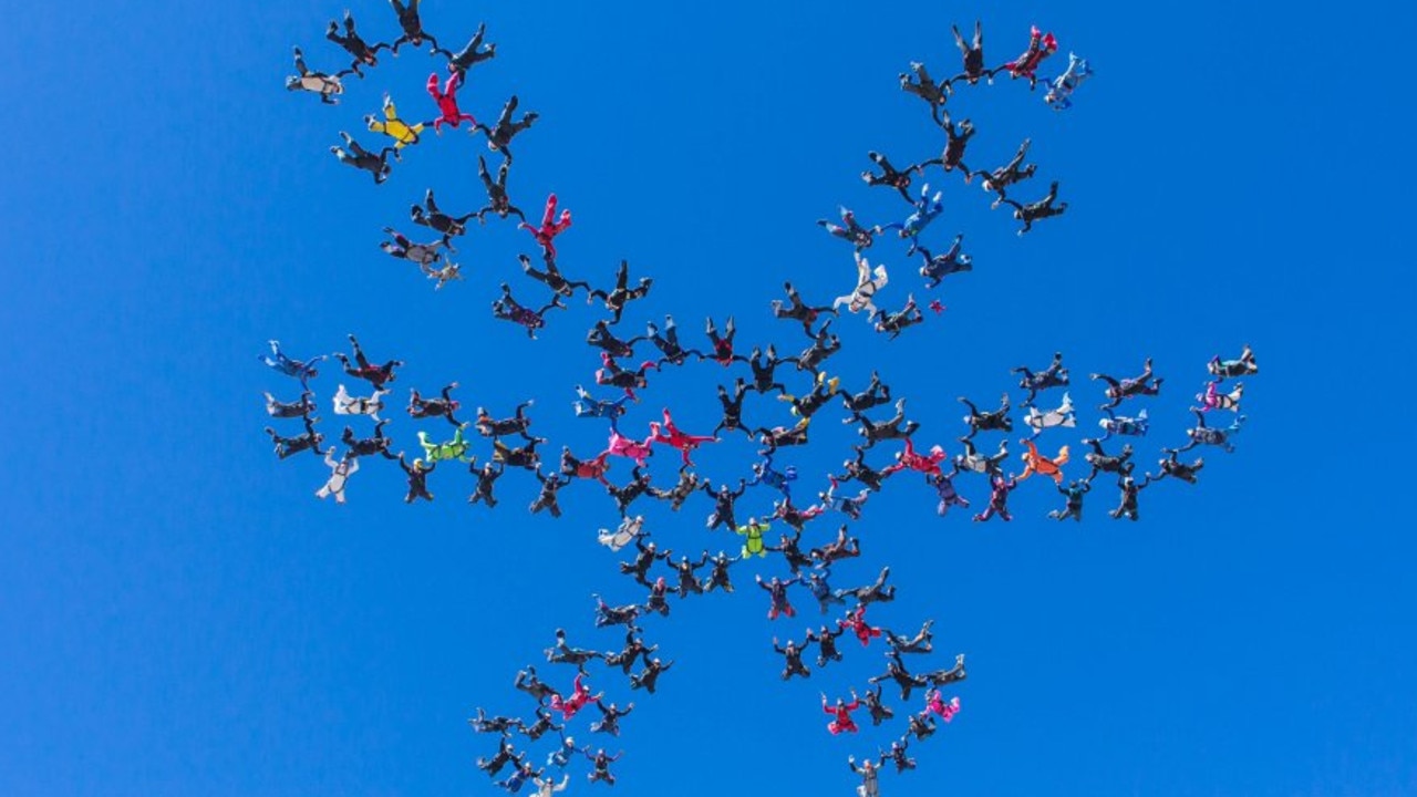 RECORD BREAKERS: Jonell "Jonny" Goss was one of 119 Aussies to set a skydiving record in the US in 2015. Photo: Skydiving photography