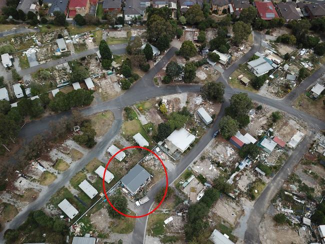 David Filliponi has won the right to stay in his home (circled) at Wantirna Caravan Park. Picture: Alex Coppel