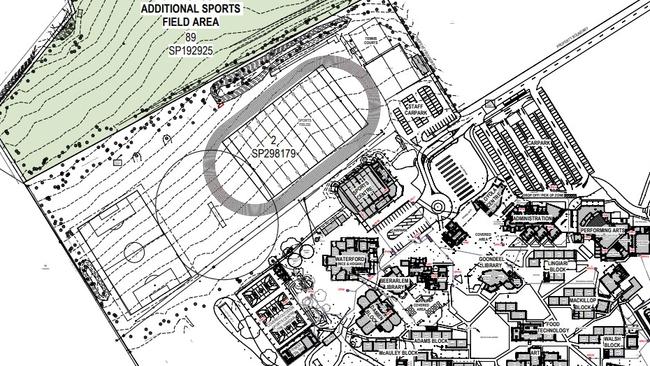 Site map of the location for the redeveloped sporting grounds at Shalom College.