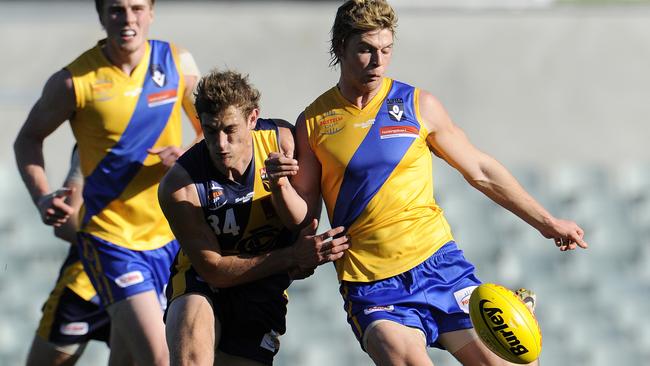 Dane Rampe in action for Williamstown in the Foxtel Cup.