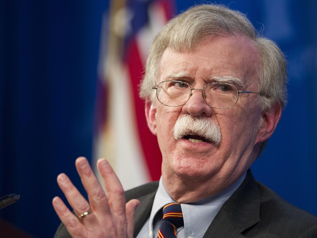 US National Security Advisor John Bolton contradicted Donald Trump's decision to withdraw US troops from Syria, saying it was contingent on the defeat of ISIS. Picture: AP