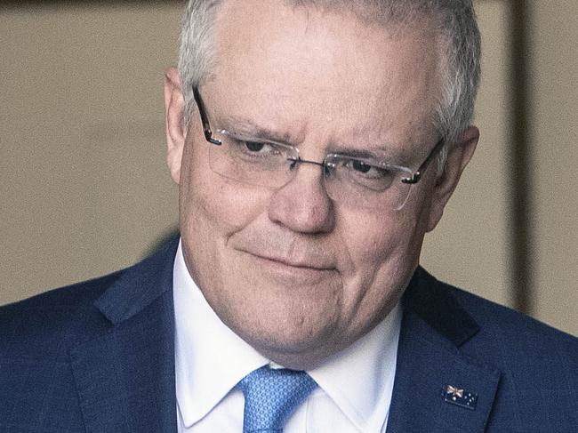 CANBERRA, AUSTRALIA-NCA NewsWire Photos AUGUST 06 2020Prime Minister Scott Morrison with the Home Affairs Minister peter Dutton during a press conference discussing the federal government's new cyber security plans, at Parliament House in Canberra.Picture: NCA NewsWire /Gary Ramage