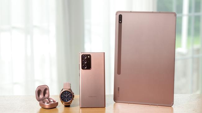 Samsung launched a series of gadgets on August 6, including the Galaxy Buds Live, Galaxy Watch 3, Galaxy Note20 Ultra, and Tab S7+. Picture: Supplied