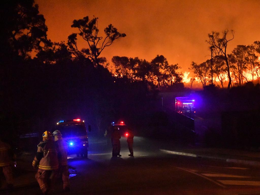 A monstrous and devastating fire ripped through Peregian Springs, Peregian Breeze and Peregian Beach heading north towards Marcus Beach and Noosa. Picture: John McCutcheon / Sunshine Coast Daily