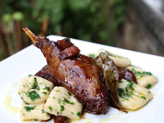 Food - Three dishes from chef Johnny Triscari of Chloe's for SA Weekend. Rabbit with gnocchi.