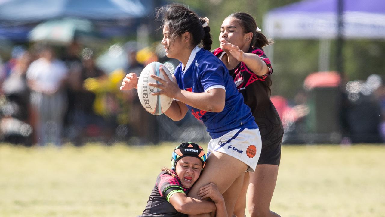 Great photo form the final of the 16s Girls tournament between NSW Maori and Samoa in 2022.