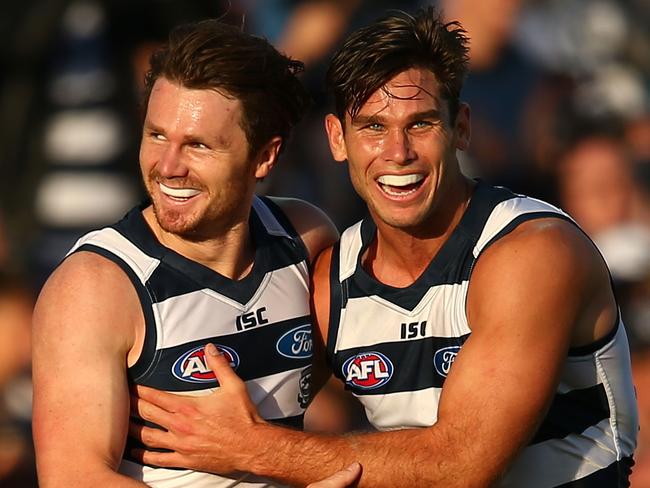 Patrick Dangerfield and Tom Hawkins were terrific for Geelong.