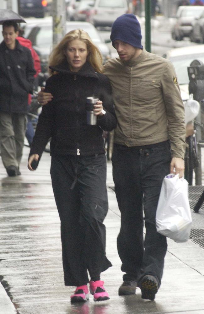 Once in love ... Gwyneth Paltrow walks with Chris Martin of Coldplay in New York City. Picture: Mario Magnani/Getty Images