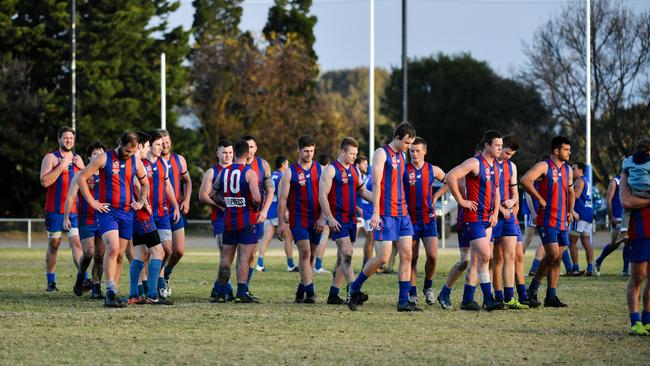 Happy Valley’s A grade after the division five loss to Kenilworth. Picture: AAP/Morgan Sette.