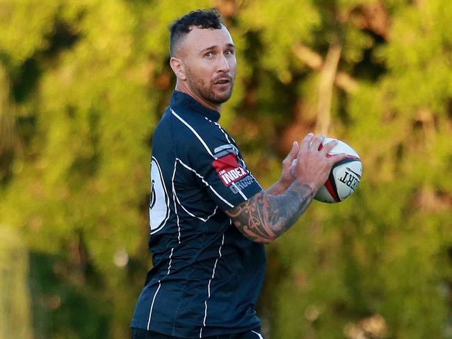 Quade Cooper in action for Souths against Norths in Brisbane club rugby on Saturday night.