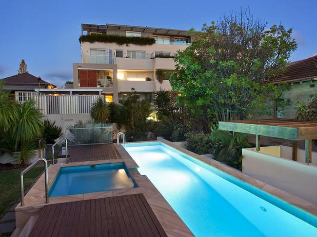 The lap pool and spa at the Wailea apartments in Manly.