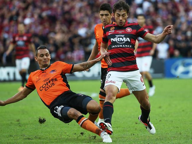 The following season the Wanderers lost the decider again, this time to Brisbane. Picture: Phil Hillyard.