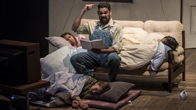 Donnathia Gentle, Alan Little, Jacob Narkle and Eva Barlett in Black Swan’s <i>Skylab</i>. Picture: Dana Weeks.