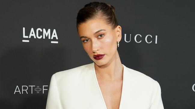 Hailey Bieber has admitted to stealing her husband Justin Bieber’s clothes - and it was partly inspo for her new Wardrobe.NYC line. Picture: Getty Images