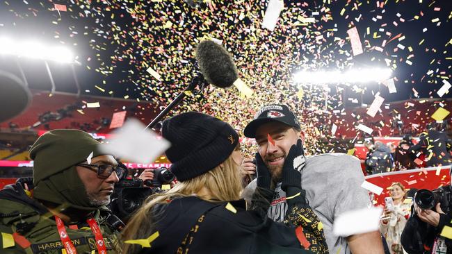 The couple shared a sweet moment together. Photo: David Eulitt/Getty Images.