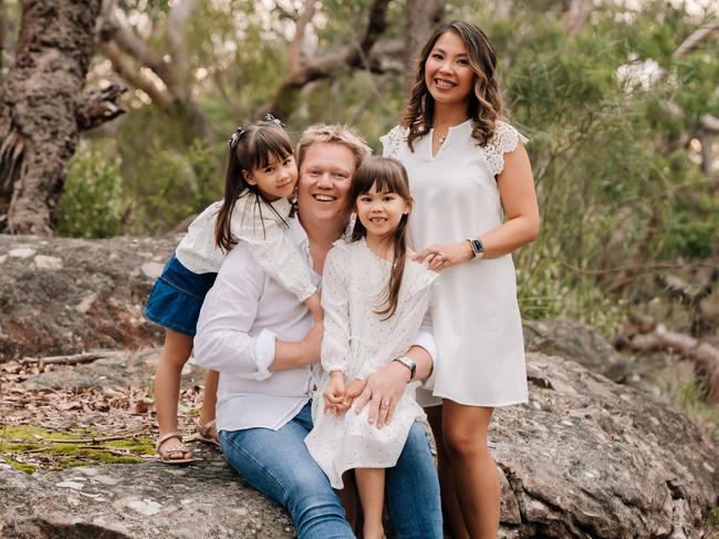 KindiCare founder Benjamin Balk, with his family. Picture: Kirsty Jauncey Photography.