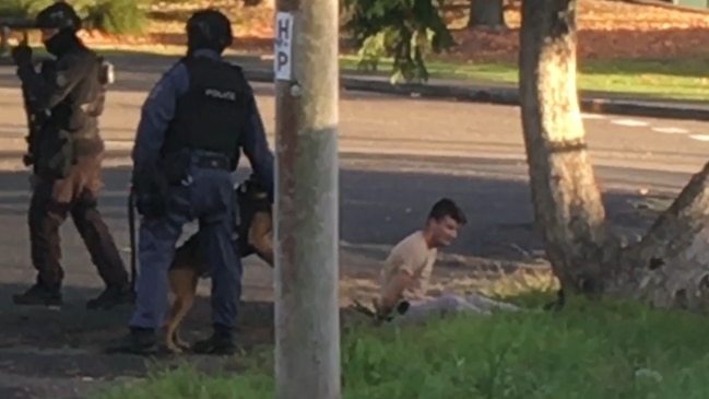 Police raided a house at East Gosford yesterday arresting a man who was later charged. Picture: John Myers