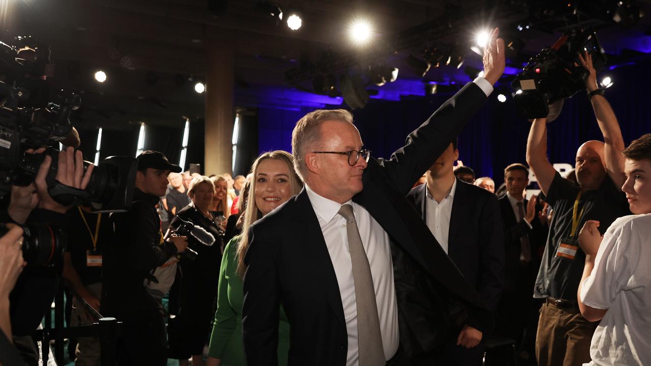 Anthony waves to supporters. Picture: Paul Kane/Getty Images