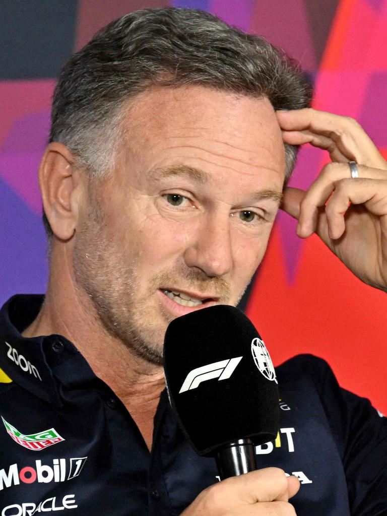 Horner addressed the incident during pre-season testing. (Photo by Andrej ISAKOVIC / AFP)