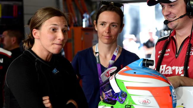 3/03/2017 Clipsal 500 — Supercars Practice. Simona De Silvestro after the practise session. Picture Mark Brake