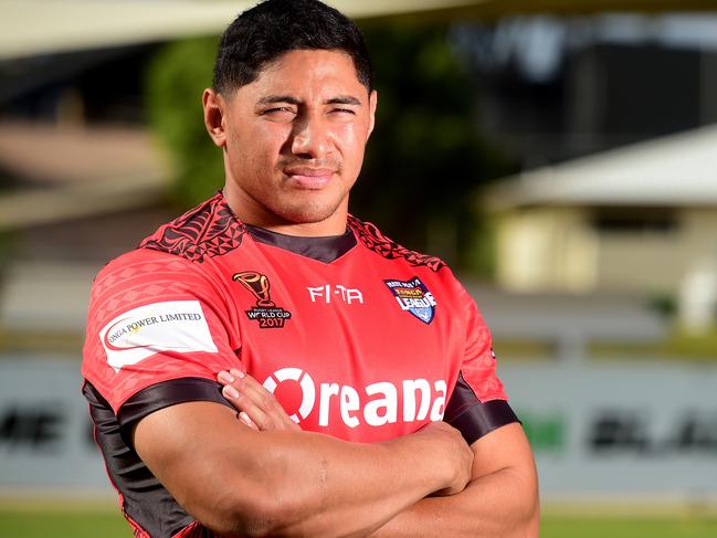 North Qld Cowboys player Jason Taumalolo in his RLWC Tonga jersey.