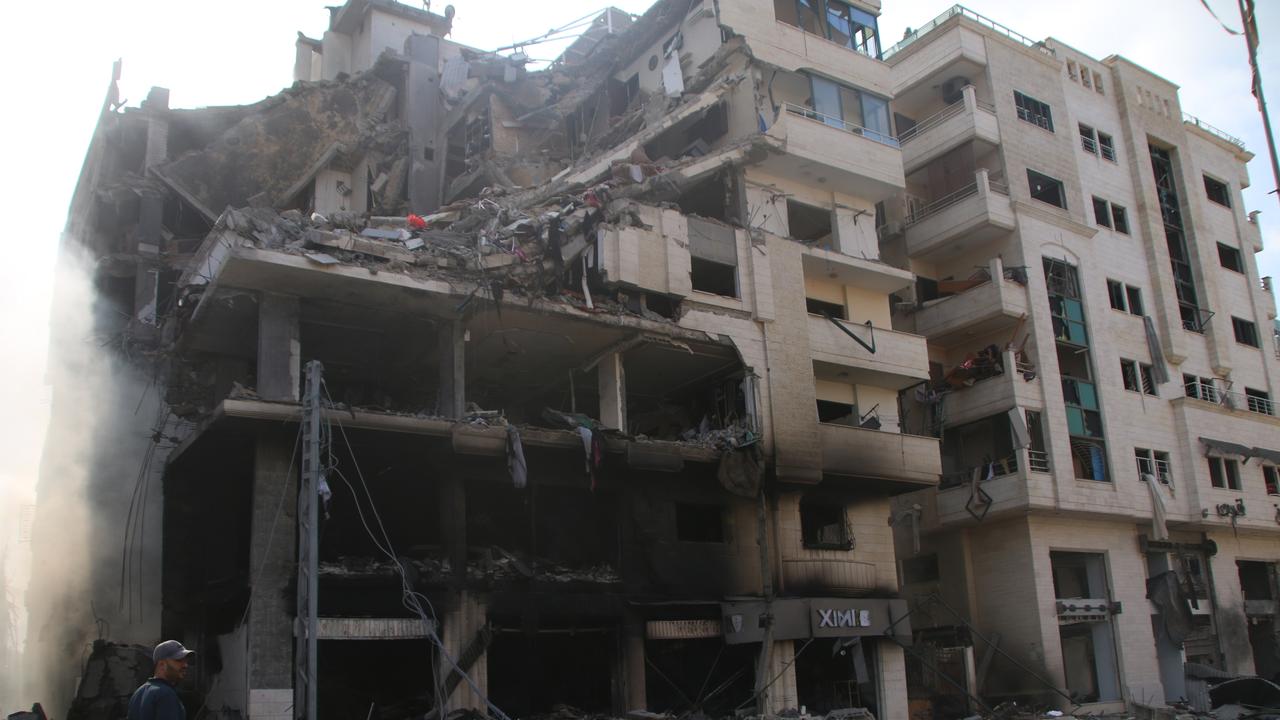 Buildings damaged and destroyed by Israeli air strikes on October 10, 2023 in Gaza City, Gaza. Picture: Getty Images