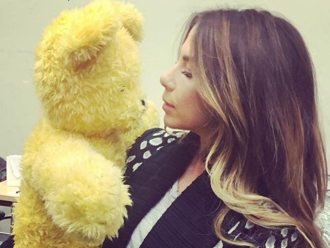 “Thank goodness for Big Ted” Kate said posing with the bear. Picture: Instagram.