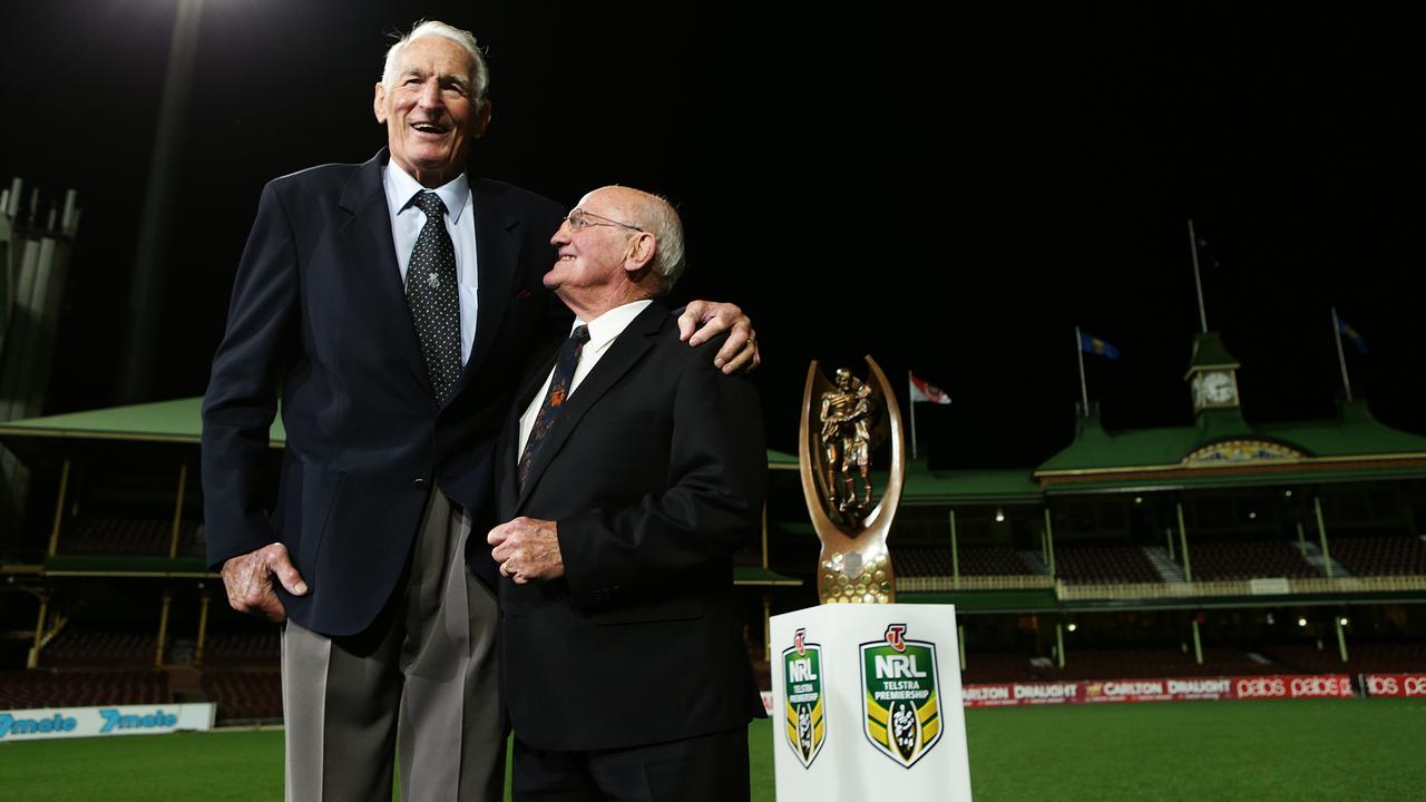 Matty Johns, Fletch and Hindy paid tribute to rugby league icon Arthur Summons (right) after he passed away, aged 84.