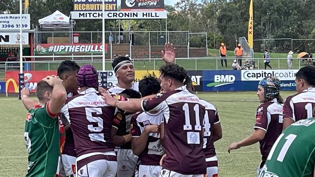 Arama Hau, waving, will captain Keebra Park SHS.