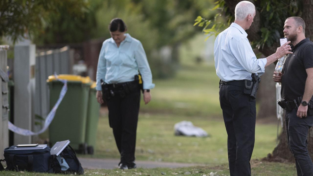 Police at the scene of an alleged siege in Newtown on Wednesday, December 21, 2022. Picture: Nev Madsen.