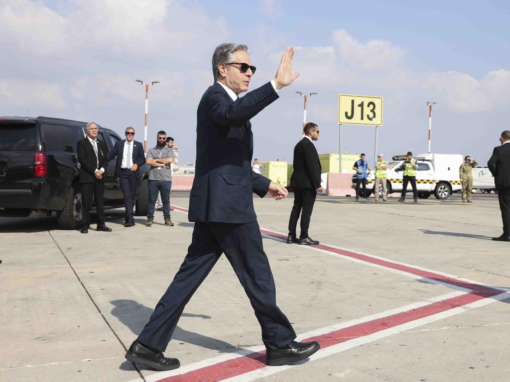 US Secretary of State Antony Blinken departs Tel Aviv for Egypt. Picture: AFP