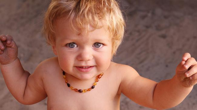 Amber baby teething clearance necklace