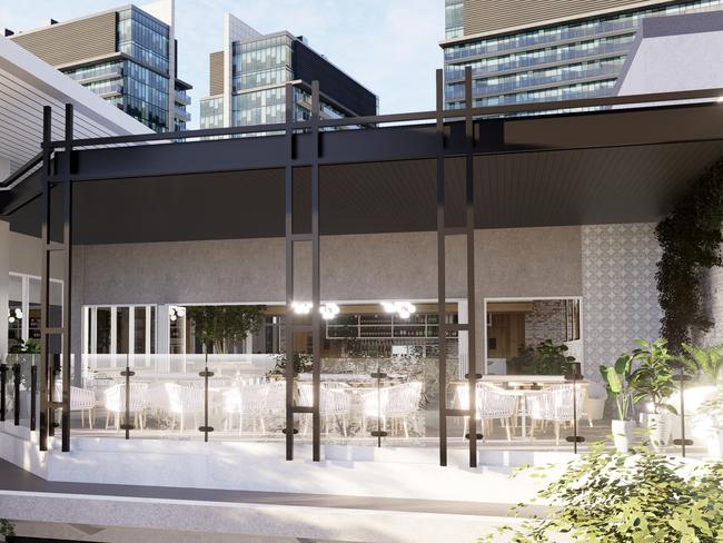 Artist impression of the planned rooftop bar in Australia Fair shopping centre in Southport on the Gold Coast.