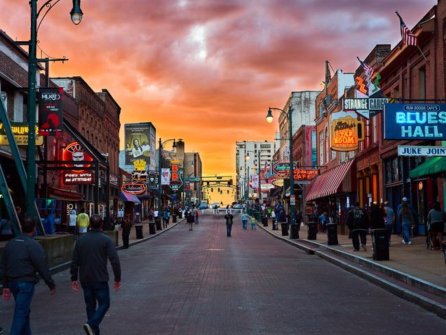 Sunset on Beale St, Memphis. Picture: Memphis Travel