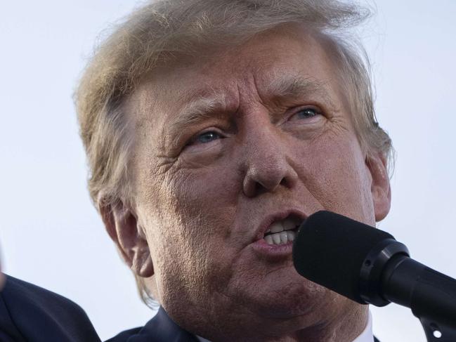 DELAWARE, OH - APRIL 23:Former U.S. President Donald Trump speaks during a rally hosted by the former president at the Delaware County Fairgrounds on April 23, 2022 in Delaware, Ohio. Last week, Trump announced his endorsement of J.D. Vance in the Ohio Republican Senate primary.   Drew Angerer/Getty Images/AFP == FOR NEWSPAPERS, INTERNET, TELCOS & TELEVISION USE ONLY ==