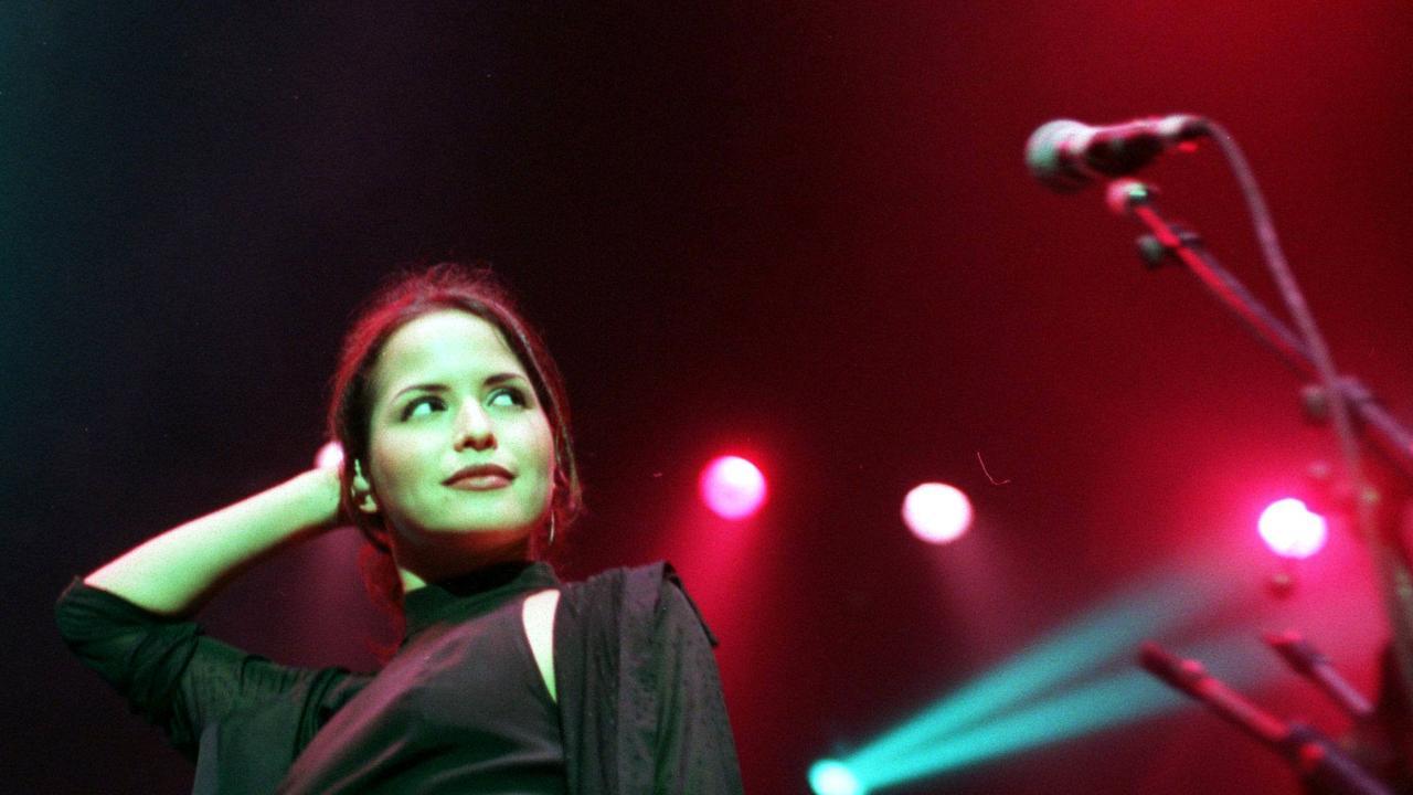 Band 'Corrs' first concert during 1997 Australian tour at Cairns Convention Centre, Andrea Corr leading concert Corrs/Band