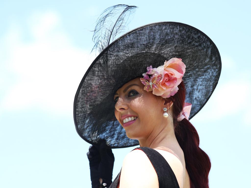 Brittany Baldwin at Fashions on the Field during Melbourne Cup Day at The Gold Coast Turf Club. Photograph: Jason O’Brien.