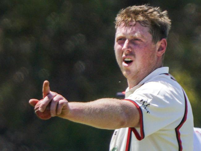 Cricket Southern Bayside cricket : Mordialloc v South Caulfield. South Caulfield bowler Jonathan Curtis. Picture: Valeriu Campan