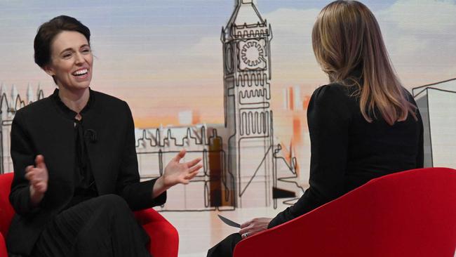 New Zealand Prime Minister Jacinda Ardern speaks to journalist Laura Kuenssberg on the BBC's Sunday Morning political television show. Picture: BBC