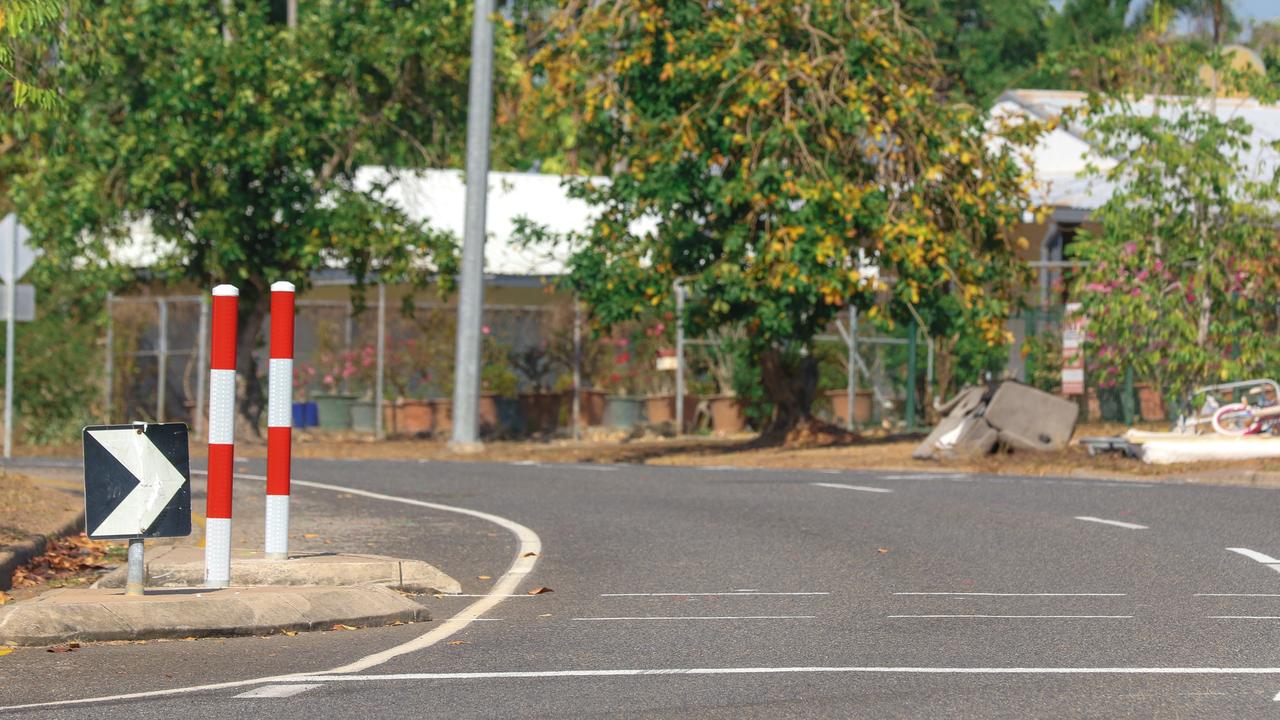 The scene on Matthews Rd Wulagi where a 15 year old boy died after being hit by a car. Picture: Glenn Campbell