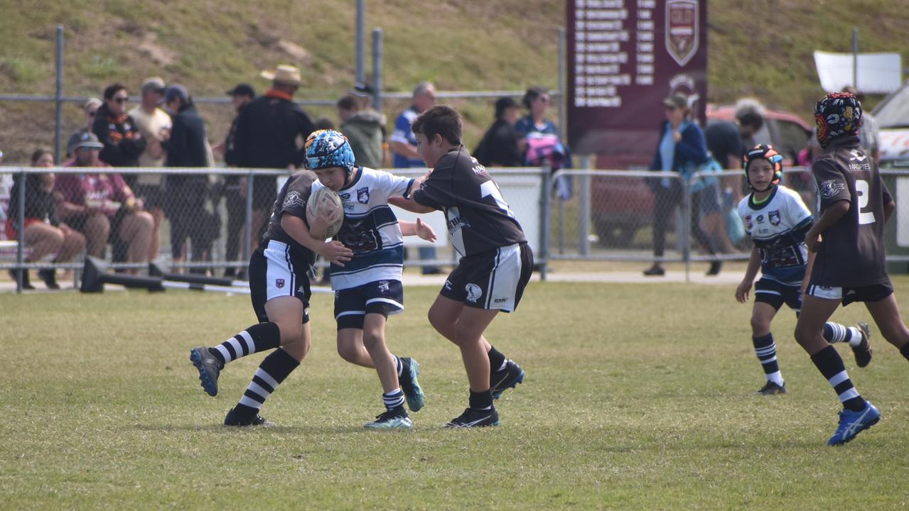 Sam Wheeler for the Brothers White against the Magpies in the RLMD U11 Mixed division at RLMD Fields, August 7, 2021. Picture: Matthew Forrest