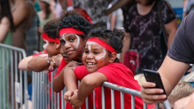 Alice Sing as crowds line the route for the annual Christmas Pageant and Parade down the Esplanade and Knuckey Streets. Picture: Glenn Campbell