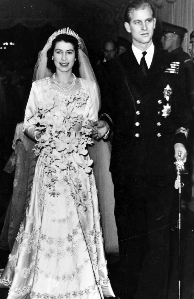 On their wedding day in 1957. Picture: Getty