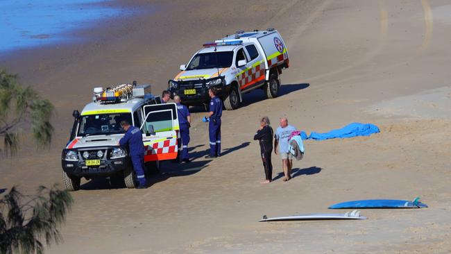 Emergency services attended a beach in Mullaway after a surfer in his 70s drowned on Thursday June 17. Photo: Frank Redward.