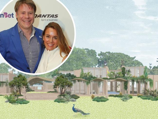 Power couple Helen Sali and her husband - ex Swisse vitamin company CEO Radek want to bulldoze the River Hawk Ranch they picked up for $18.5 million in 2021 and build a new $10 million mansion in Brunswick Heads.Â Picture: Julie Kiriacoudis.