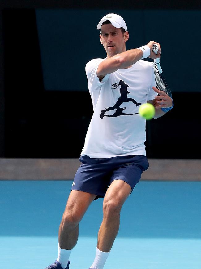 Djokovic will be hoping to finally let his tennis do the talking. (Photo by Kelly Defina / POOL / AFP)