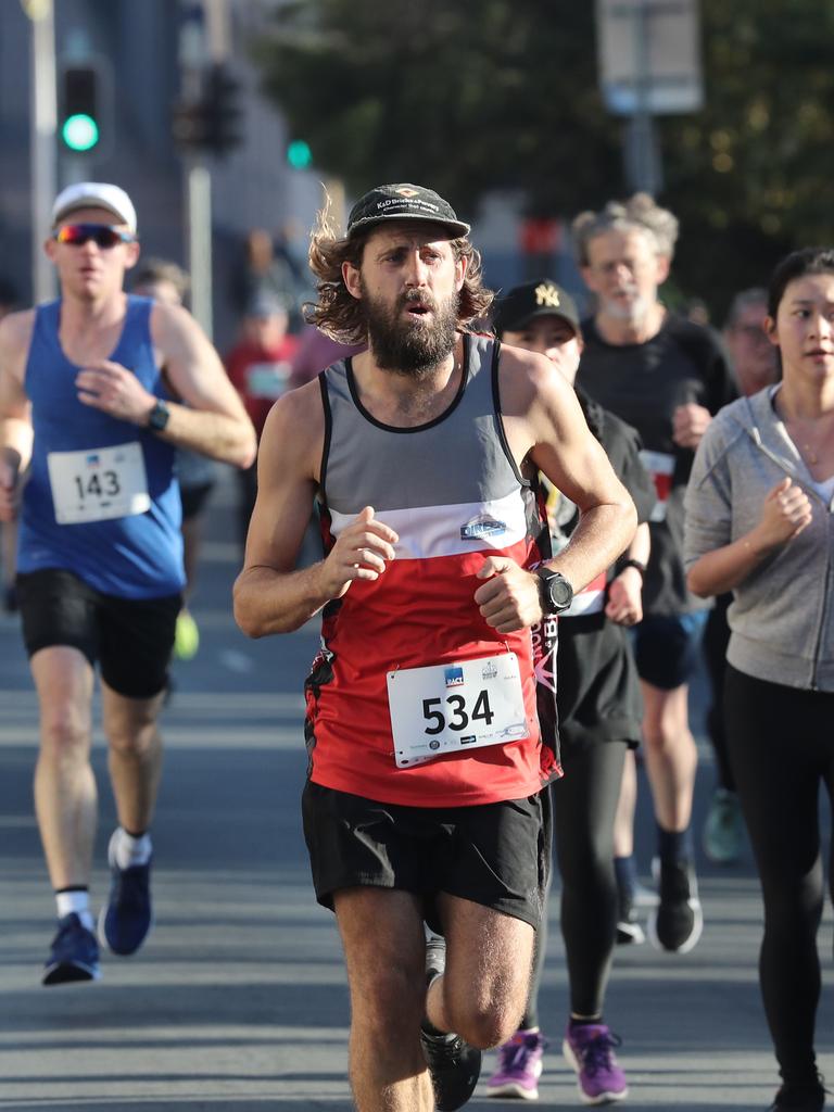 Josh Carver running in the 2019 City to Casino. Picture: LUKE BOWDEN