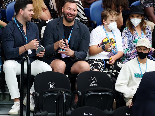 Ian Thorpe in crowd at the women’s singles final. Picture: Mark Stewart