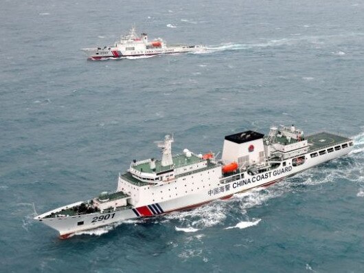 Chinese coast guard vessels are protecting vessels illegally fishing in Indonesian waters. Picture: Chinese state media